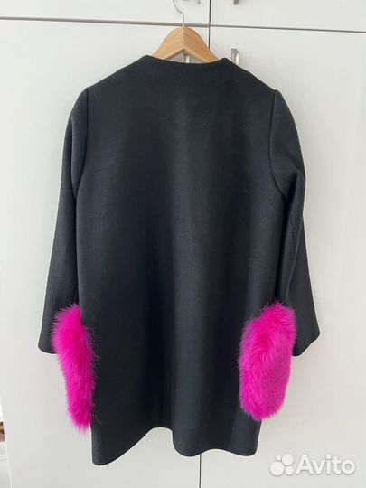 Кашемировое пальто с мехом