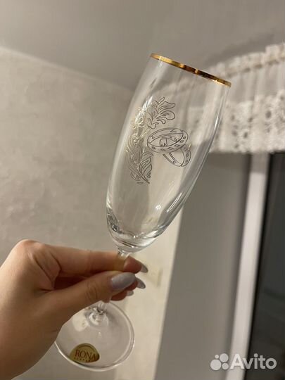 2 Свадебных фужера для шампанского