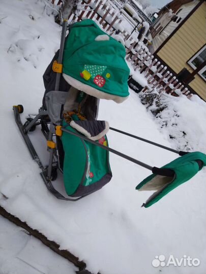 Детские сани с колесами