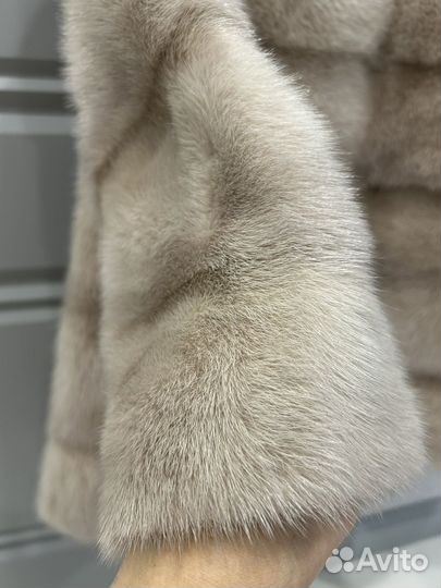 Шуба норковая автоледи беж пудра 40 42