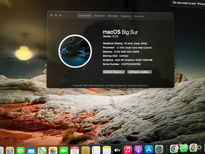 Macbook Big sur 12 inch 2015