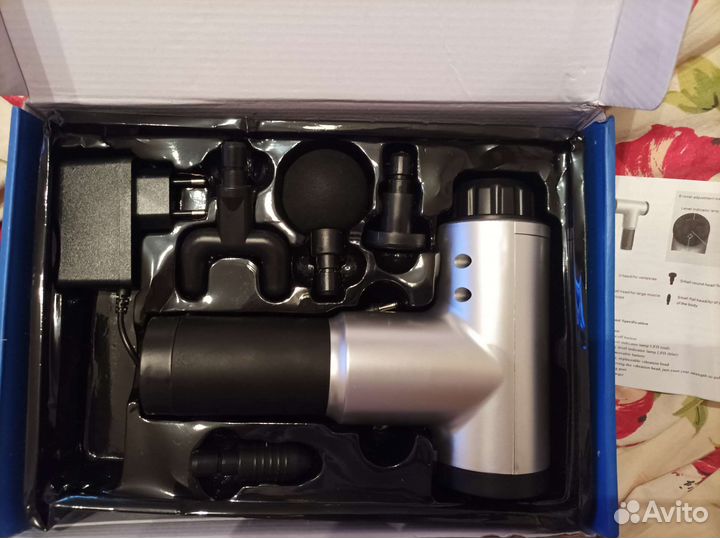 Массажер перкуссионный с насадками новый