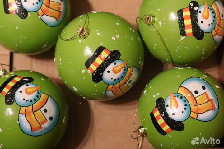 Шарики новогодние дизайнерские 7 штук