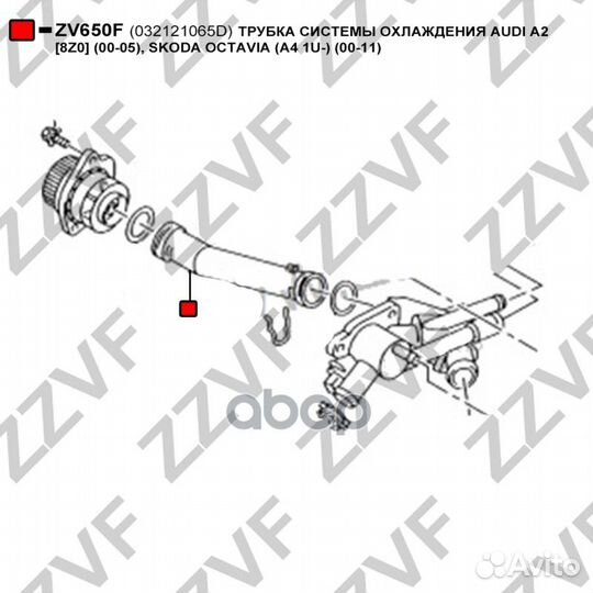 Трубка системы охлаждения audi A2 8Z0 (00-05)