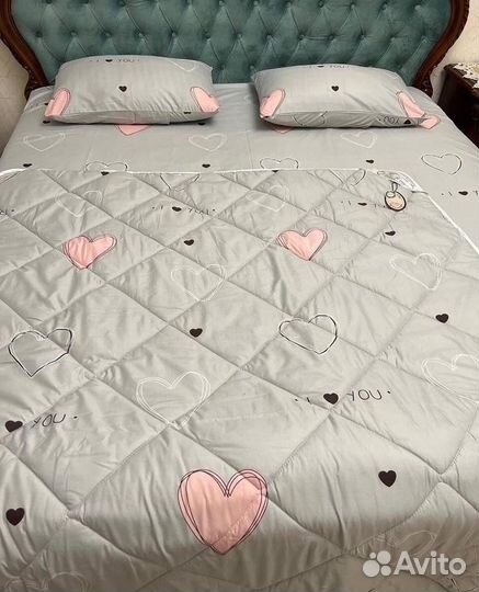 Постельное белье евро с одеялом