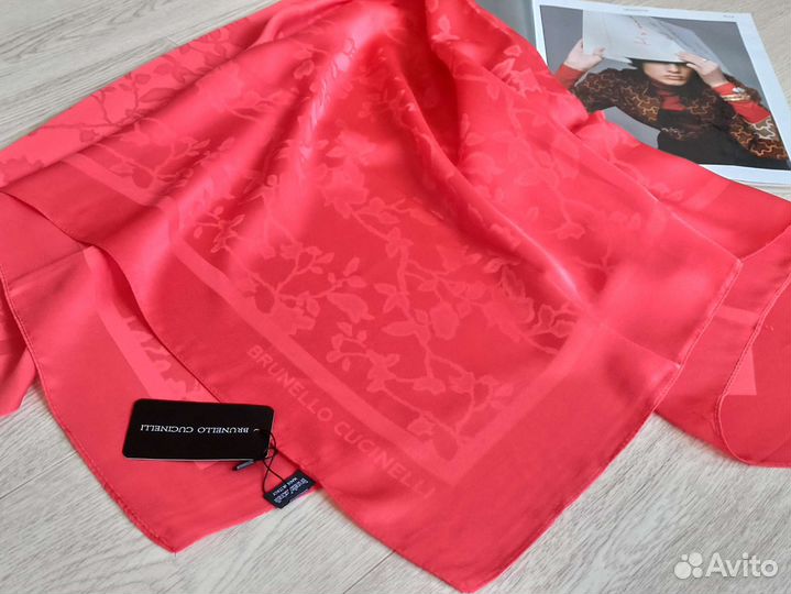 Платок Шелковый Жаккардовый Коралл 12 расцветок