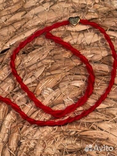 Шерстяная красная нить с украшениями