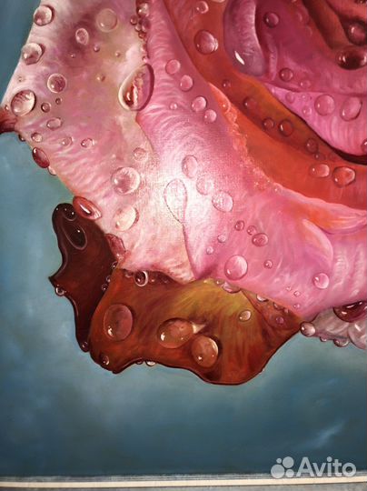 Роза к 8 марта. Картина маслом на холсте