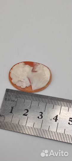 Камея ручной работы резьба, женский портрет. №28 3