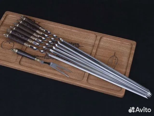 Набор шампуров Звери венге + вилка