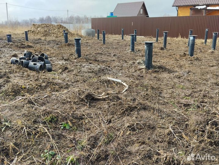 Винтавй свай фундамент и подьëм дома