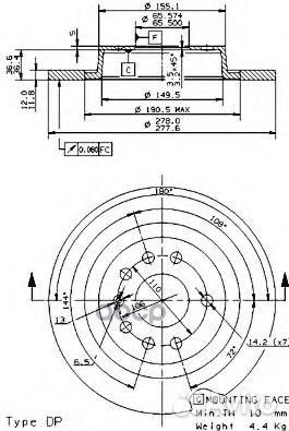 Диск тормозной задн fiat: croma 05, opel: SIG