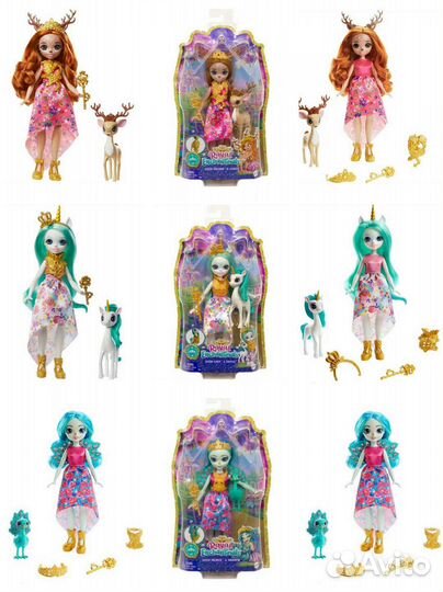 Энчантималс, королева единорог и павлин