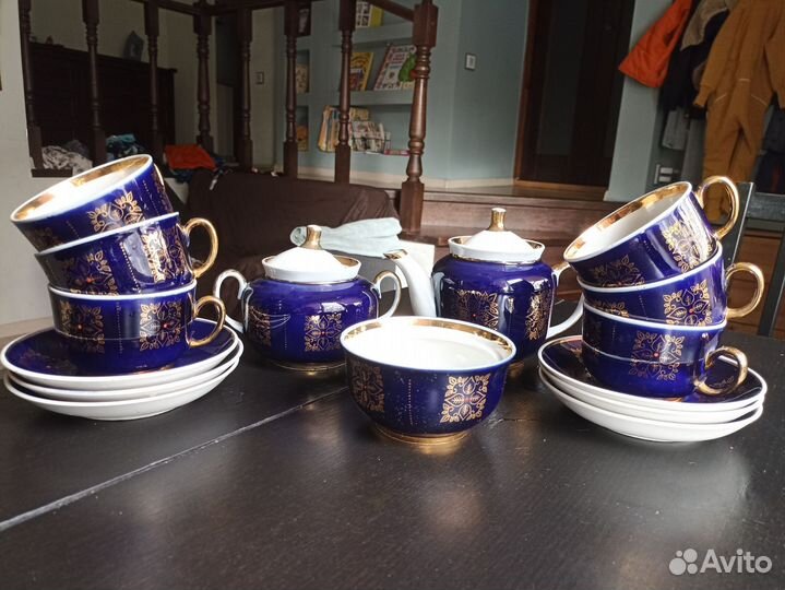 Сервиз чайный кобальт СССР