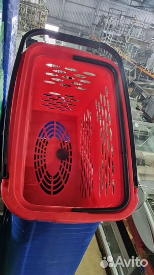 Тележка покупательская пластиковая красная