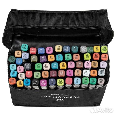 Набор маркеров для скетчинга двусторонние 60 шт