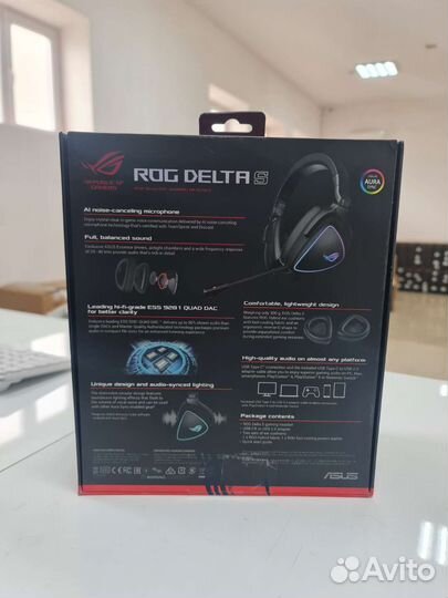 Игровые наушники asus ROG Delta S 7.1 черный