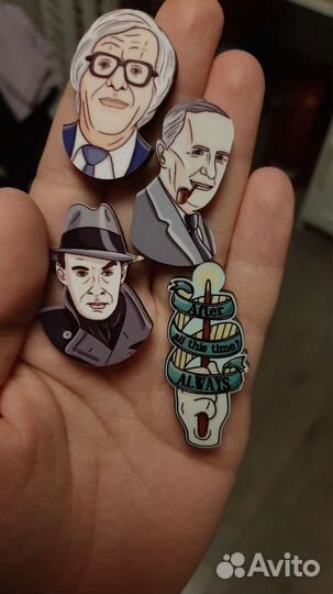 Деревянные значки 4 шт