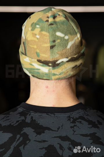 Шапка флисовая с отворотом, мультикам