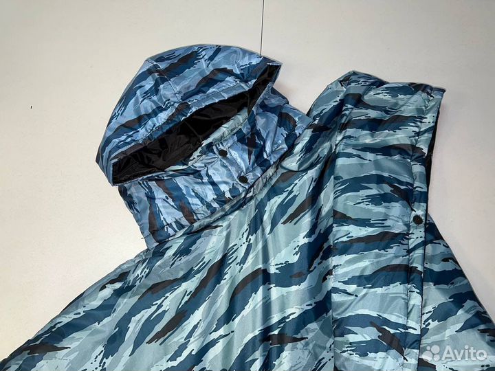 Дождевик мужской с капюшоном военный камуфляжный