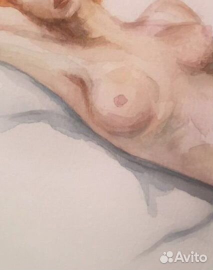 Картина акварель Натурщица
