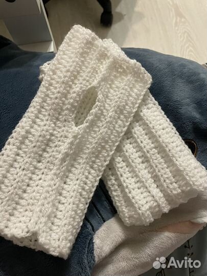 Вязаные митенки ручной работы