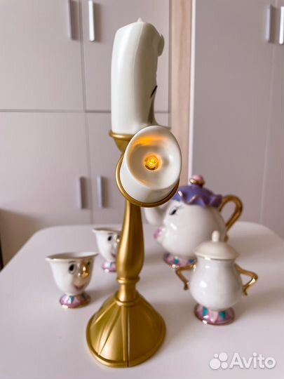 Большой сервиз Красавица и Чудовище чайник чашки