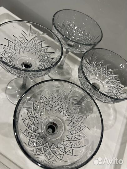 Бокалы-блюдца Pasabahce Timeless дымка 4шт