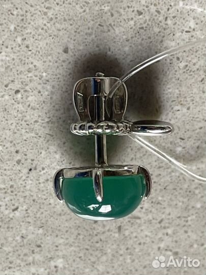 Серебряные серьги с агатом