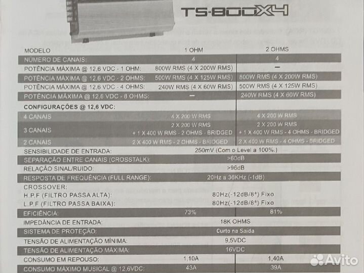 Taramps TS 800x4