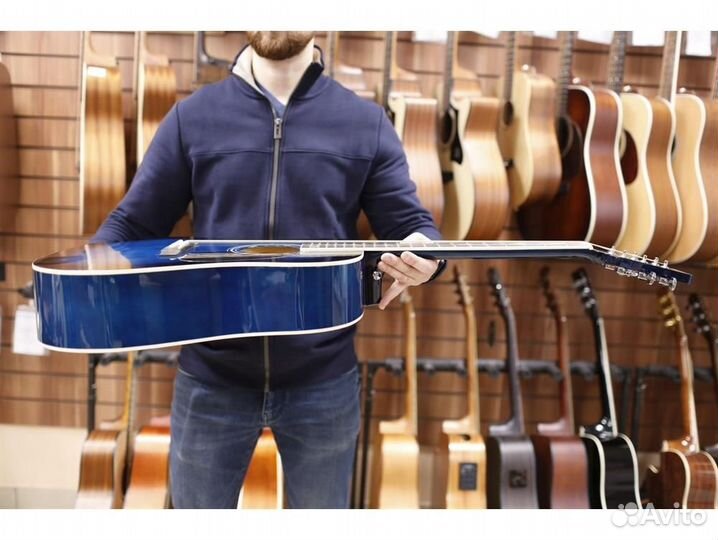 Martinez FAW - 702 / BL акустическая гитара синяя