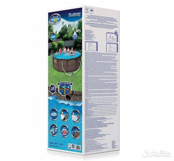 Каркасный бассейн Bestway 56709 366x100 ротанг