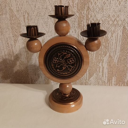 Подсвечник СССР, дерево,винтаж