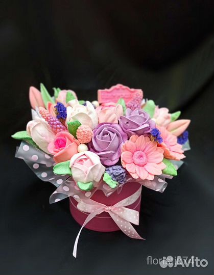 Съедобные букеты цветы из зефира и шоколада