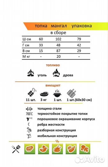 Мангал гриль разборный новый