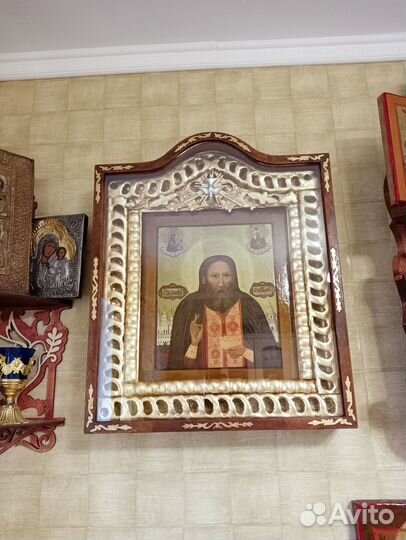 Старинный киот 19в под икону 30х35