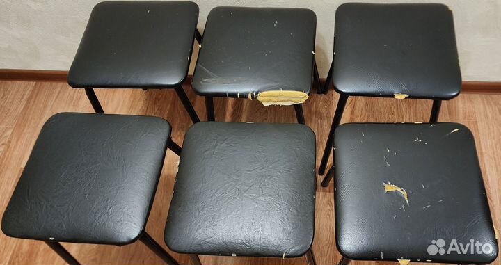 Табурет черный кожзам