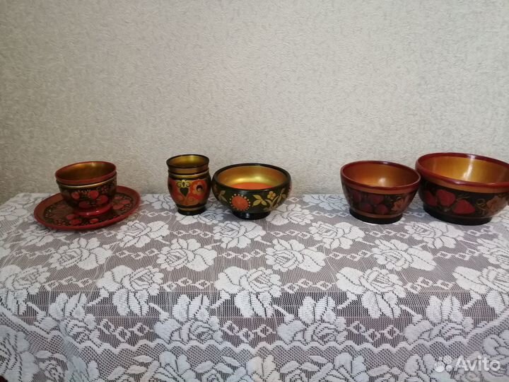 Деревянная посуда хохлома. СССР