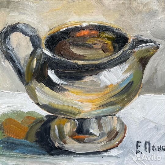 Картина маслом. Молочник. Миниатюрная живопись