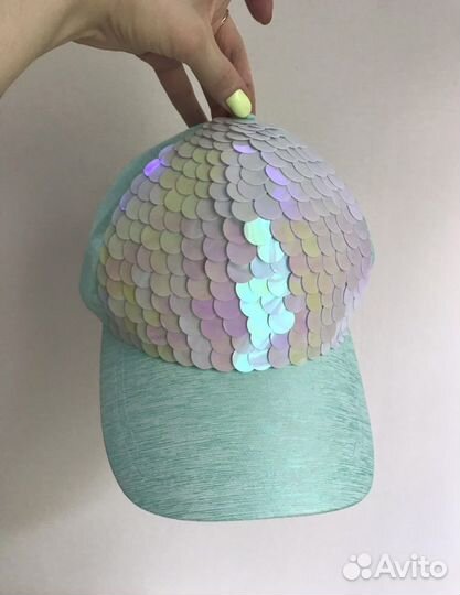Кепка для девочки новая голубая (Бейсболка)