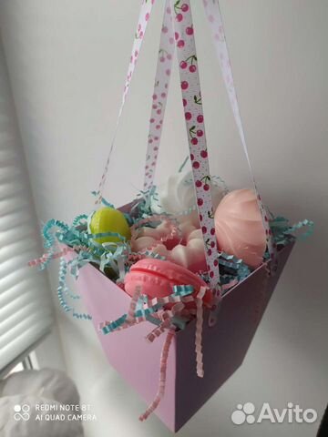 Набор мыла ручной работы в корзине