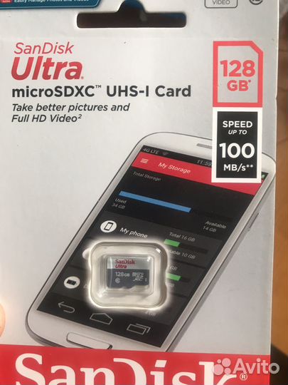 Карта памяти MicroSD sandisk 128ггб