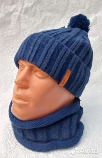 Мужские зимние комплекты шапка+снуд