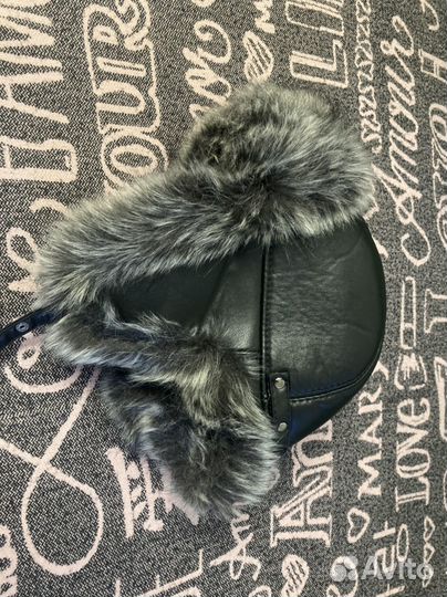 Мужская шапка зимняя меховая кожаная