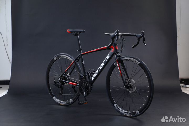 Шоссейный велосипед 700С (алюминиевый) черно-красн