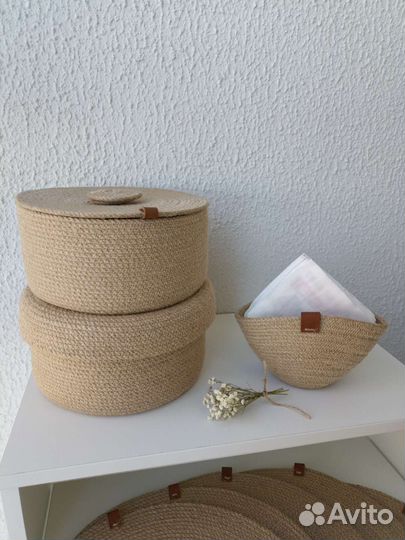 Корзины, салфетки из джута