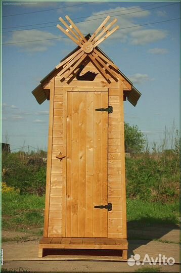 Дачный туалет деревянный прямоугольник вшп 902