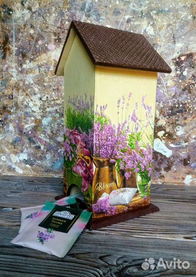 Чайный домик шкатулка для чая Лаванда