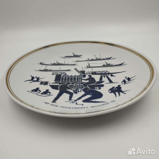 Тарелка. Фарфор.Агитация. гдр. вмф