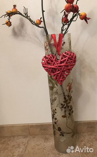 Ваза декор стекло цилиндр 60 см